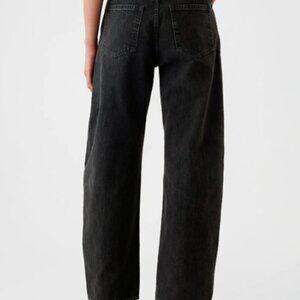 Gap High Rise Barrel Jeans - Washed Black, Size 29/8S